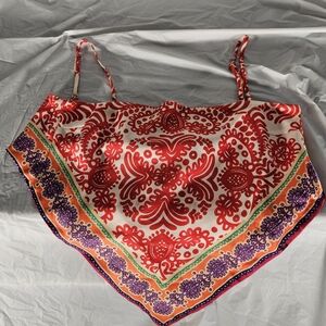 Zara Red Asymmetrical Sleeveless Camisole